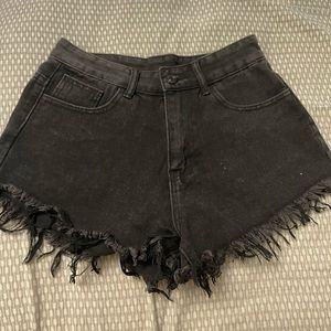 black jean shorts they are super cute probably only worn them like 2-3 times